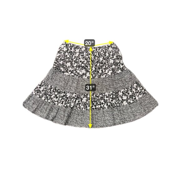 Susan Graver Womens Black White Floral Tiered Skirt Sz 2X - Picture 7 of 8